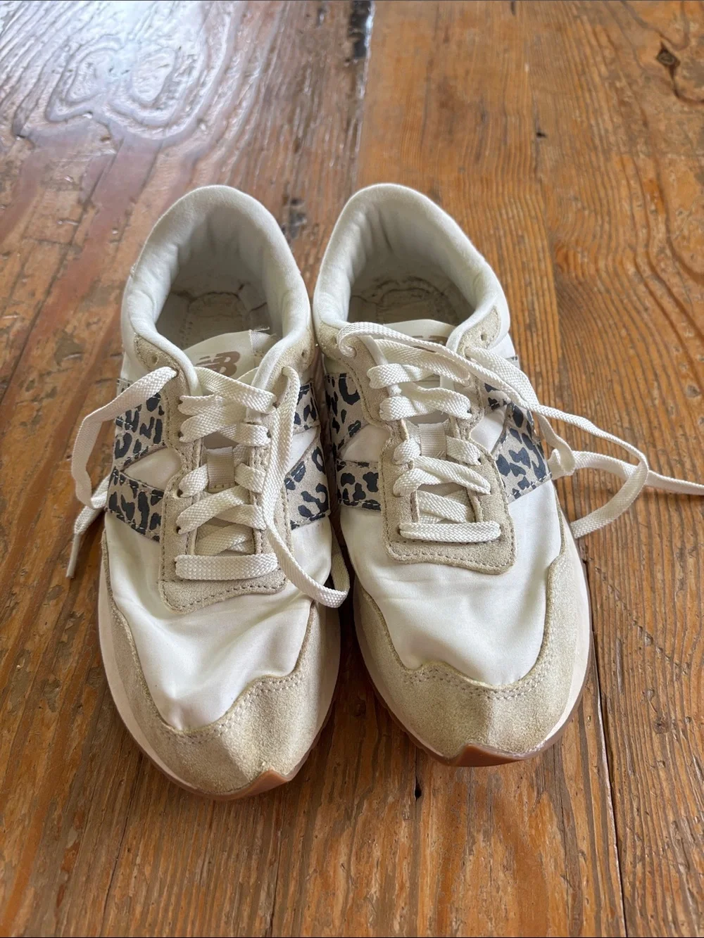 New Balance 237 Women’s Cream Sneakers with Leopard Accent